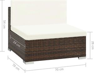 Elior 8-częściowy zestaw ogrodowy ze stolikiem brązowo-śmietankowy - Bero 8B 10