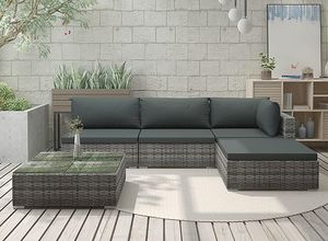 Elior 5-częściowy szary zestaw wypoczynkowy do ogrodu - Begi 5A 3