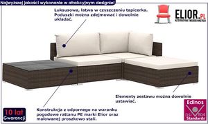 Elior 4-częściowy brązowo-kremowy zestaw wypoczynkowy do ogrodu - Begi 4A 2