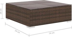 Elior 4-częściowy brązowo-kremowy zestaw wypoczynkowy do ogrodu - Begi 4A 3