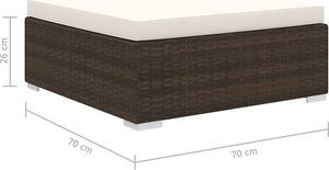 Elior 4-częściowy brązowo-kremowy zestaw wypoczynkowy do ogrodu - Begi 4A 8