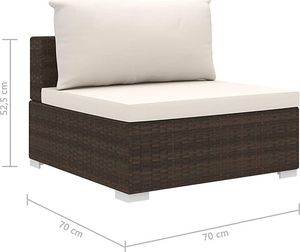 Elior 4-częściowy brązowo-kremowy zestaw wypoczynkowy do ogrodu - Begi 4A 10