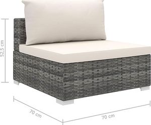 Elior 4-częściowy szaro-kremowy zestaw wypoczynkowy do ogrodu - Begi 4A 11