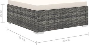 Elior 4-częściowy szaro-kremowy zestaw wypoczynkowy do ogrodu - Begi 4A 5