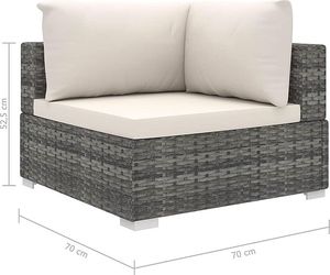 Elior 4-częściowy szaro-kremowy zestaw wypoczynkowy do ogrodu - Begi 4A 8