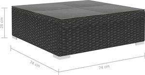 Elior 4-częściowy czarny zestaw wypoczynkowy do ogrodu - Begi 4A 12