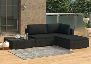 Elior 4-częściowy czarny zestaw wypoczynkowy do ogrodu - Begi 4A 3