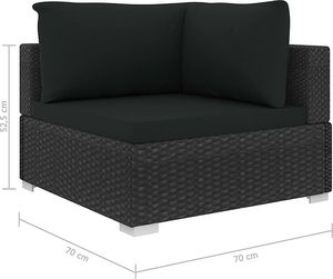 Elior 4-częściowy czarny zestaw wypoczynkowy do ogrodu - Begi 4A 6