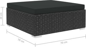 Elior 4-częściowy czarny zestaw wypoczynkowy do ogrodu - Begi 4A 10