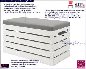 Elior Biała skrzynia z siedziskiem Alva 4X- 38 kolorów 2