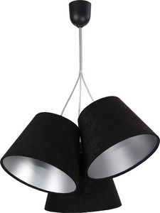 Lampa wisząca Lumes Czarno-srebrna welurowa lampa wisząca stożki - EXX69-Novida 1