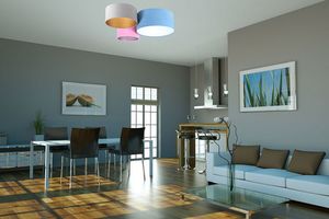 Lampa sufitowa Lumes Kolorowy potrójny plafon z abażurami - EXX57-Monis 2