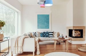 Lampa sufitowa Lumes Nowoczesny welurowy plafon z abażurami - EXX57-Monis 2