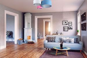 Lampa sufitowa Lumes Trzykolorowy plafon ze srebrnym wnętrzem abażura - EXX54-Travol 2