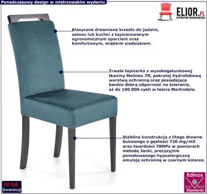 Elior Drewniane krzesło z zieloną tapicerką - Tridin 2