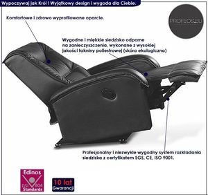 Profeos Fotel wypoczynkowy rozkładany Difter - brązowy 2