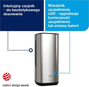 Dozownik do mydła Tork Tork Intuition Automatyczny dozownik do mydła w piance Stalowy 9