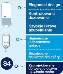 Dozownik do mydła Tork Tork Intuition Automatyczny dozownik do mydła w piance Stalowy 10