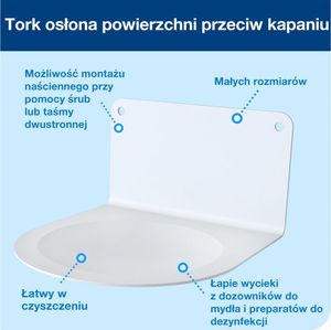 Dozownik do mydła Tork Tork - Osłona przeciw kapaniu do dozowników - Biała 2