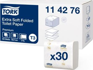 Tork Tork - Papier toaletowy w składce, biały - Ekstra miękki Premium 1