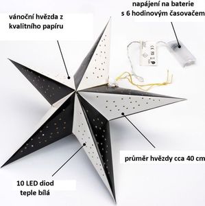 Dekoracja świąteczna DLGTP Składana gwiazda 10 LED 3D z timerem 3
