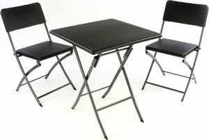 DLGTP Zestaw mebli polirattanowych składanych 2 krzesła + stół 1