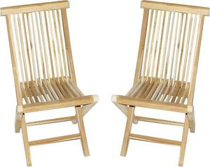 DLGTP Krzesła zestaw 2 szt. składane krzesło ogrodowe z drewna tekowego 1