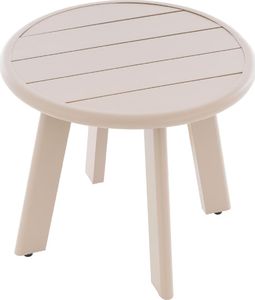 DLGTP Stół ogrodowy aluminiowy okrągły 52,5 cm beżowy 1