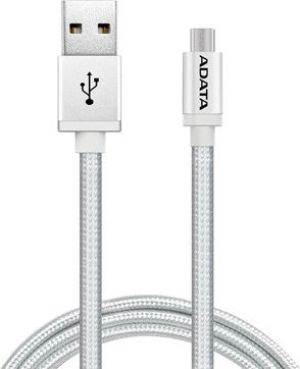 Kabel USB ADATA USB-A - microUSB 1 m Srebrny (AMUCAL-100CMK-CSV) 1