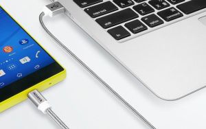 Kabel USB ADATA USB-A - microUSB 1 m Srebrny (AMUCAL-100CMK-CSV) 4