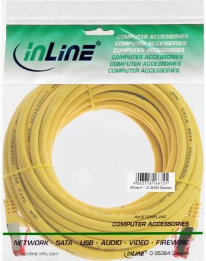 InLine Patchcord S/FTP, PiMF, Cat.6, PVC, żółty 15m (76415Y) 2