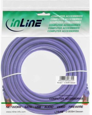 InLine Patchcord S/FTP, PiMF, Cat.6, PVC, fioletowy 20m (76420P) 2