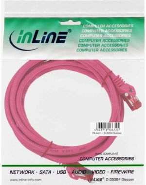 InLine Patchcord S/FTP, PiMF, Cat.6, PVC, różowy 5m (76405M) 2