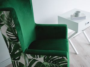 Beliani Fotel uszak welurowy zielony ONEIDA 2
