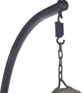 Shumee Fotel wiszący ze stojakiem rattanowy ciemnoszary SESIA 8