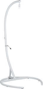 Shumee Fotel wiszący ze stojakiem rattanowy jasnoszary SESIA 6