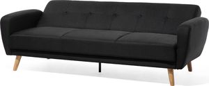 Beliani Sofa rozkładana 3-osobowa czarna FLORLI 5