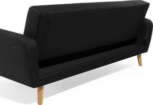 Beliani Sofa rozkładana 3-osobowa czarna FLORLI 7