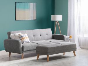 Shumee Sofa rozkładana 3-osobowa szara FLORLI 2