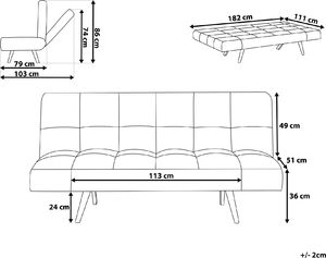 Shumee Sofa rozkładana ciemnoszara INGARO 9