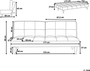 Shumee Sofa rozkładana jasnoszara SILJAN 9