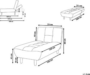 Shumee Szezlong rozkładany ciemnoszary ALSTEN 7