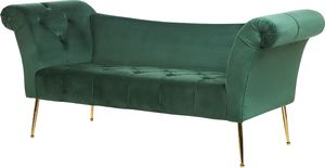 Shumee Szezlong welurowy zielony NANTILLY 2