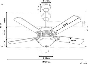 Wentylator Shumee Wentylator sufitowy złoty BEGEJ 8