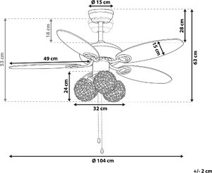 Wentylator Shumee Sufitowy Heilong brązowy 8