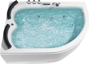 Wanna Shumee Wanna narożna LED prawa z hydromasażem 160 x 113 cm biała PARADISO 4