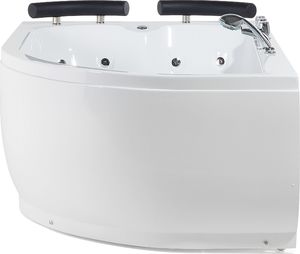 Wanna Shumee Wanna narożna LED prawa z hydromasażem 160 x 113 cm biała PARADISO 6