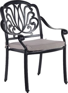 Shumee Zestaw ogrodowy stół i 4 krzesła czarny ANCONA 6