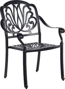 Shumee Zestaw ogrodowy stół i 4 krzesła czarny ANCONA 7