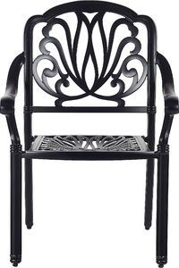 Shumee Zestaw ogrodowy stół i 4 krzesła czarny ANCONA 8